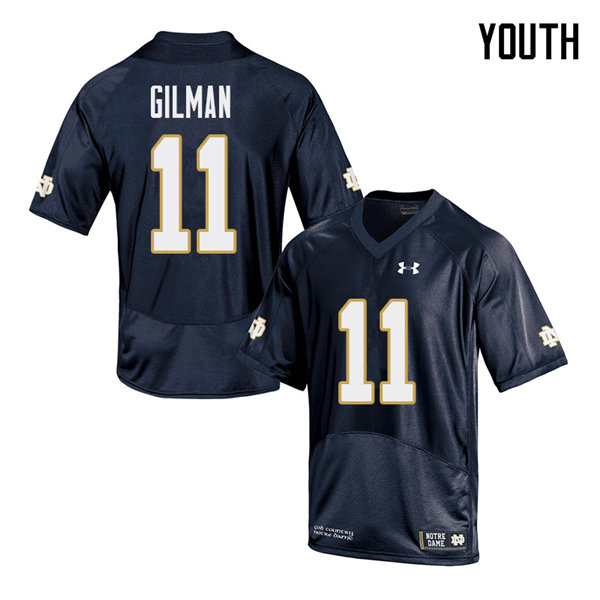 Youth #11 Alohi Gilman Notre Dame Fighting Irish College Football Jerseys Sale-Navy - Click Image to Close
